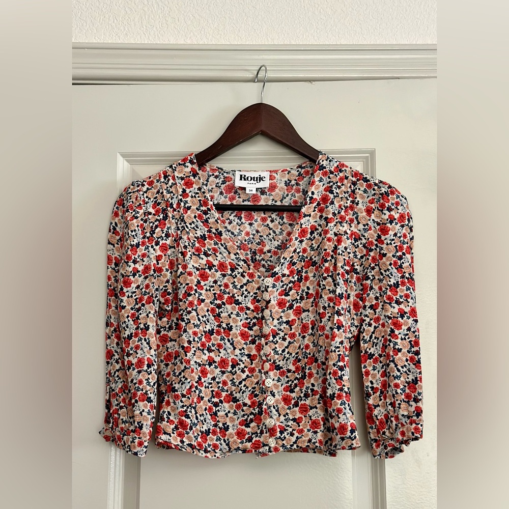 Rouje Paris button down blouse (size 34, which fit me as a size XS)